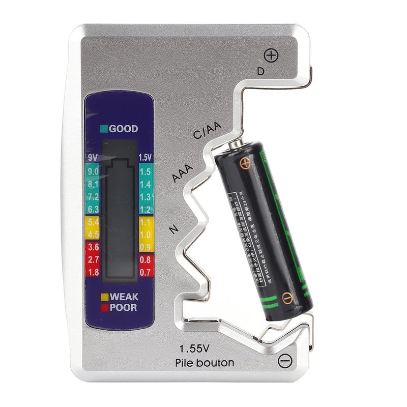 Universal Digital Battery Tester for AA AAA 9V Button Cell Power Capacity Detector - Image 1